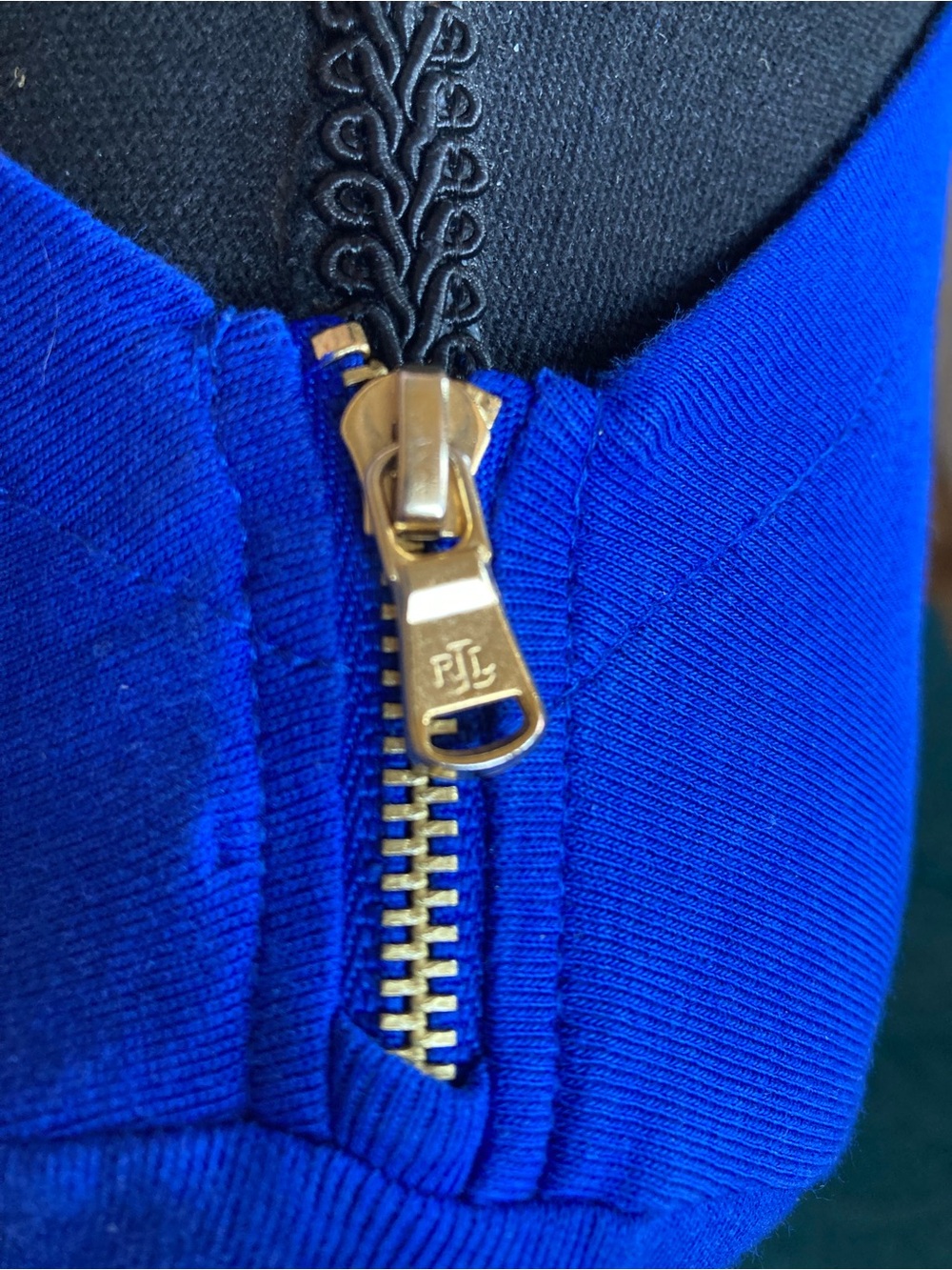 Lauren Ralph Lauren Preppy Royal Blue Cotton Knit 1/4 Sleeve Top - Picture 5 of 7